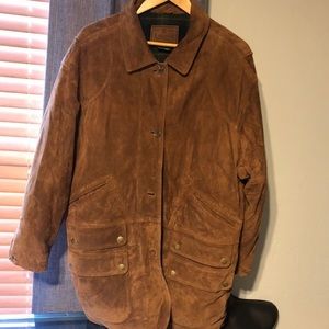 Lauren Ralph Lauren LeatherJacket vintage Coat Lined  Quilted Sz Large